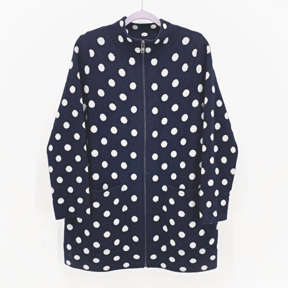 Field Flower Polka Dot Wool Sweater Coat - Picture 1 of 12